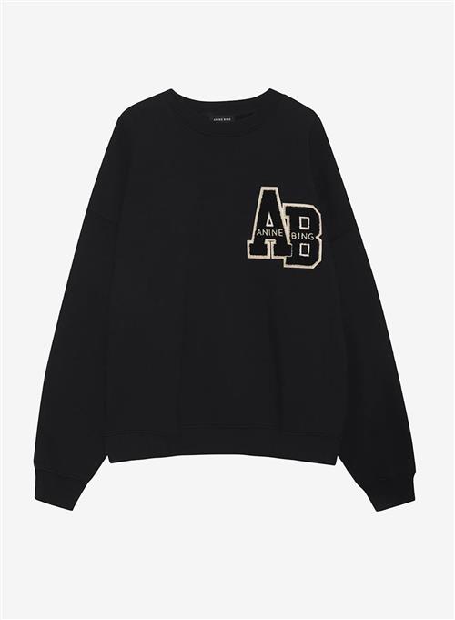 Anine Bing Miles Sweatshirt Letterman Black