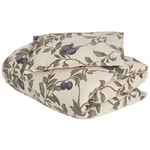 garbo&friends SE 100x130 / 35x55 Muslin Mønstret Junior Sengetøj Sæt Plum | Beige | 0