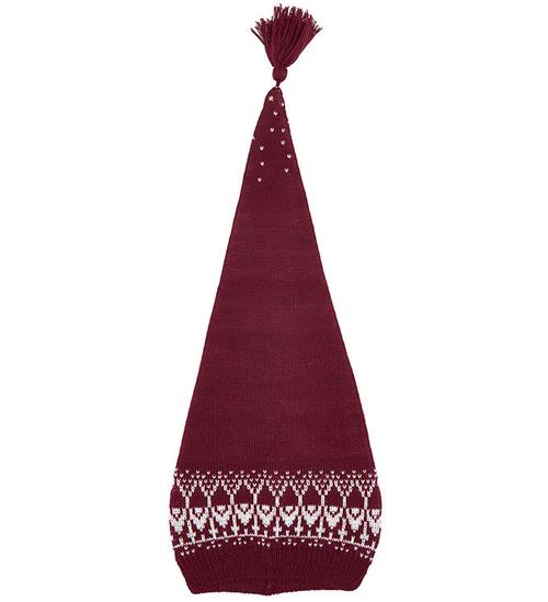 Se Mikk-Line Nissehue - Strik - Jacquard - RÃ¸d m. MÃ¸nster ved KidsWorld