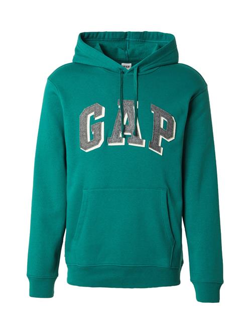 GAP Sweatshirt 'HERITAGE'  grå-meleret / smaragd / hvid