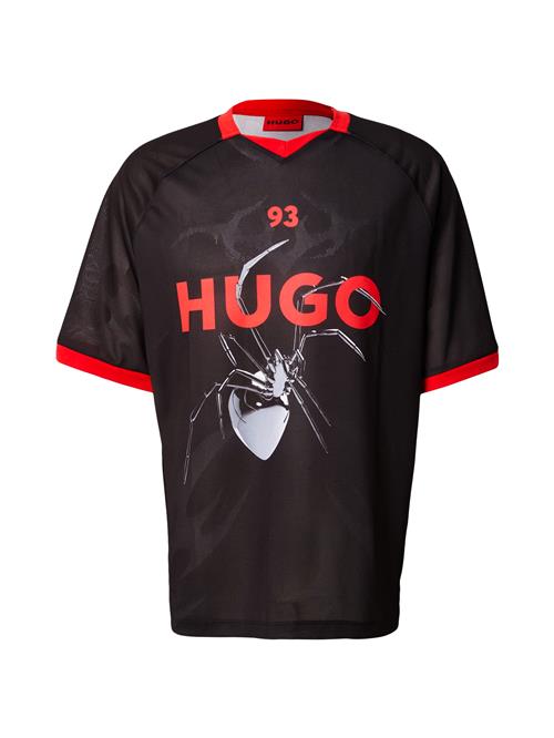 HUGO Bluser & t-shirts 'Doefas'  grå / rød / sort / hvid