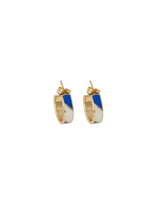 Striped Candy Earrings Design Letters Gold