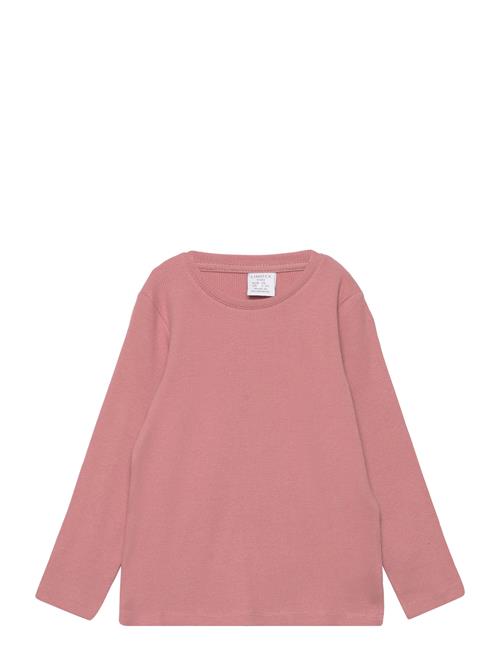 Lindex Top L S Basic Rib Lindex Pink