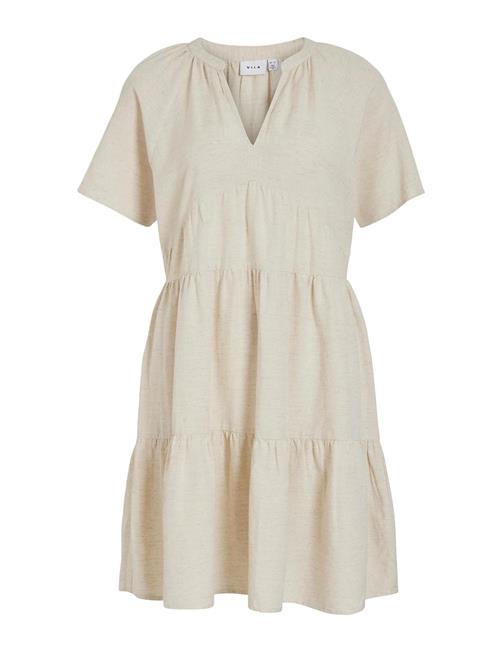 Vila Viprisilla S/S V-Neck Short Dress Vila Cream