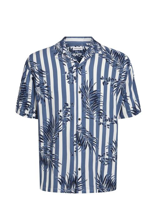 Jack & Jones Jjjeff Resort Aop Shirt Ss Jnr Jack & J S Blue