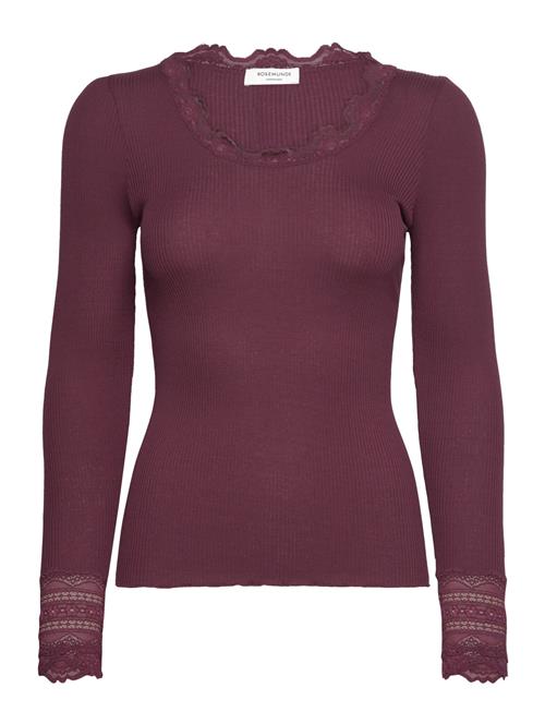 Rosemunde Silk T-Shirt W/ Lace Rosemunde Burgundy