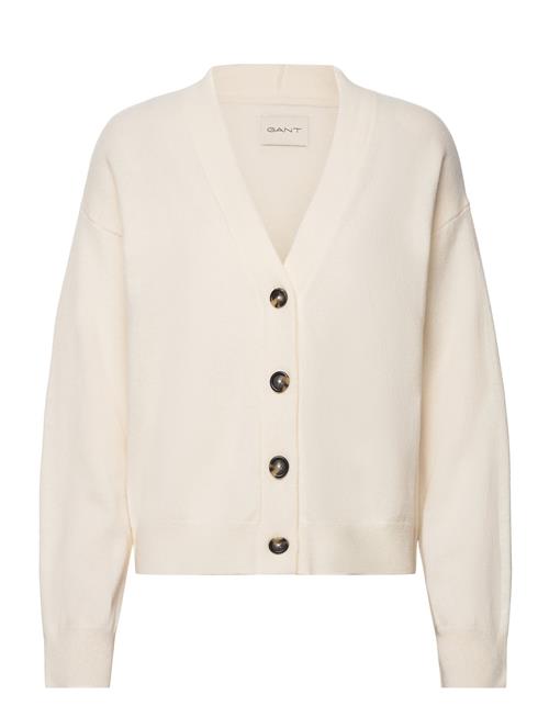 Se Superfine Lambswool Cardigan GANT White ved Booztlet