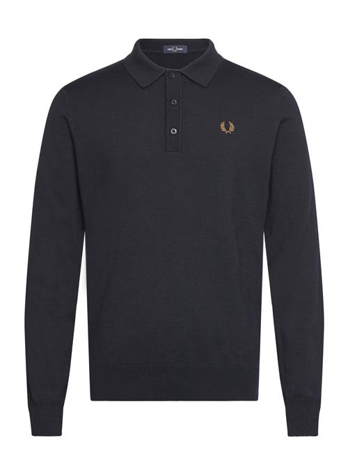 Se Classic Knit Shirt L/S Fred Perry Navy ved Booztlet