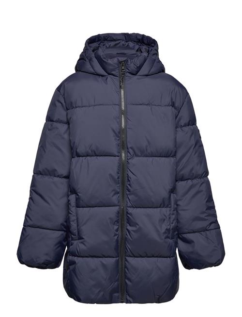 Mango Quilted Long Coat Mango Navy