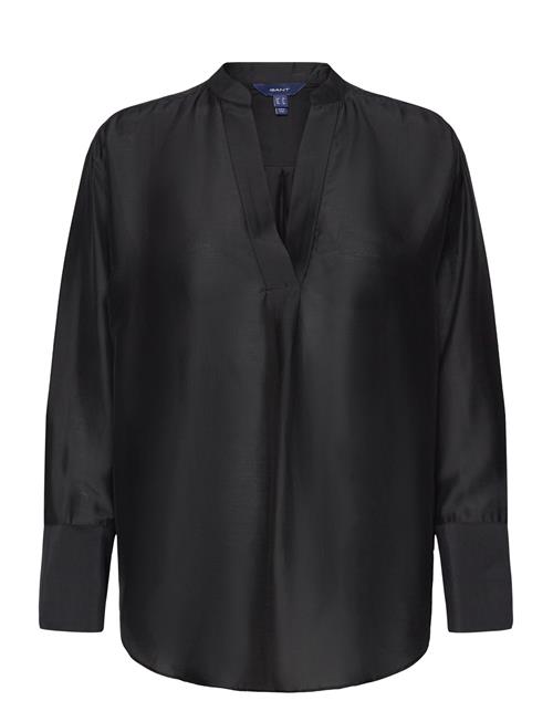 Se Relaxed Stand Collar Blouse GANT Black ved Booztlet