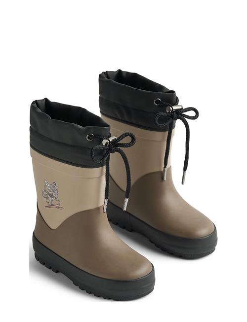 Rubber Boot Thermo Solid Wheat Black