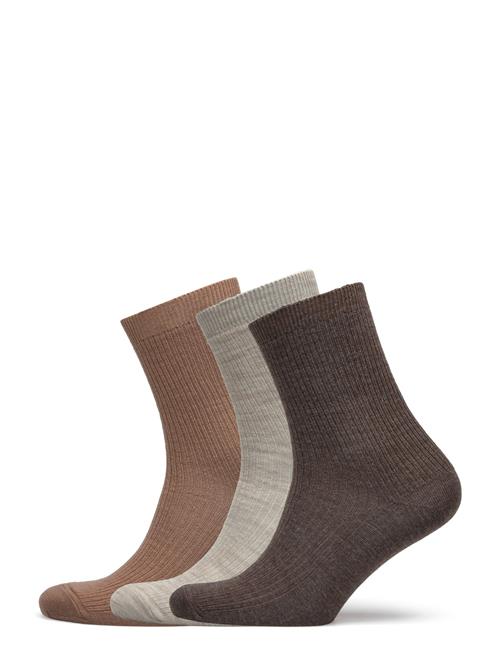 mp Denmark Fine Wool Rib Socks - 3-Pack Mp Denmark Brown