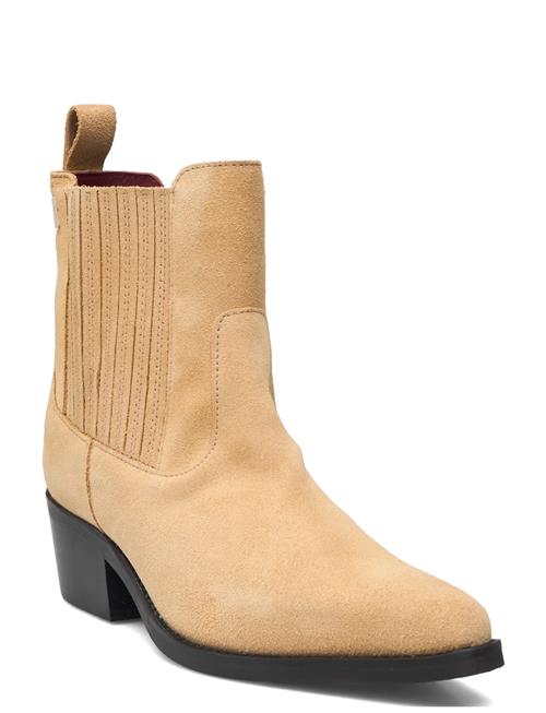 Th Suede Cowboy Boot Tommy Hilfiger Beige