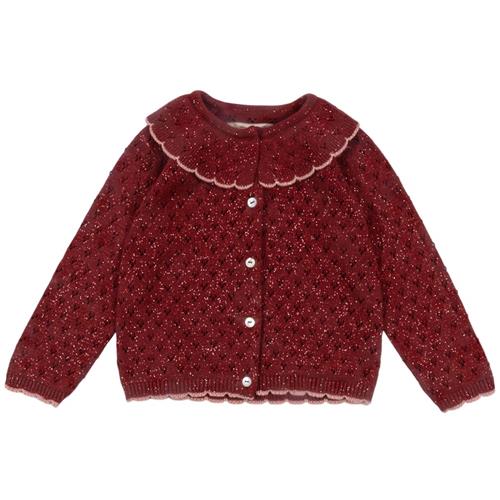 Konges Sløjd Holiday Knit Cardigan - Red Dahlia | Rød | 2 years