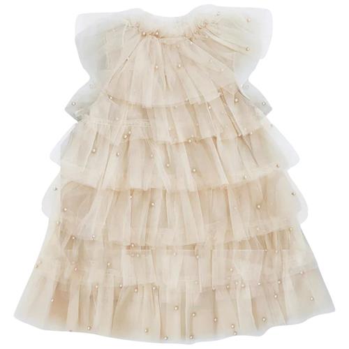 DOLLY by Le Petit Tom Pearl Tutully Tiered Tulle Tutu Dress Cream |  | 1-3 years