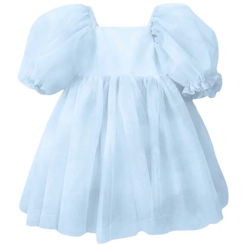 DOLLY by Le Petit Tom Drømmende Babydoll Kjole Blue Clouds | Blå | 4-6 years