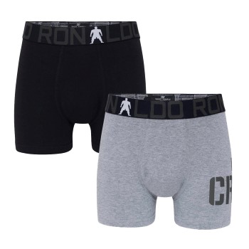 CR7 Cristiano Ronaldo 2P Boys Trunk Briefs Sort/Grå bomuld 158-164