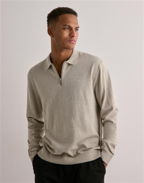 Jack & Jones Jjeemil Knit Polo Half Zip Ls Noos Half zip Beige