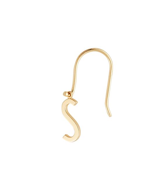 Initial Ear Hanger Design Letters Gold