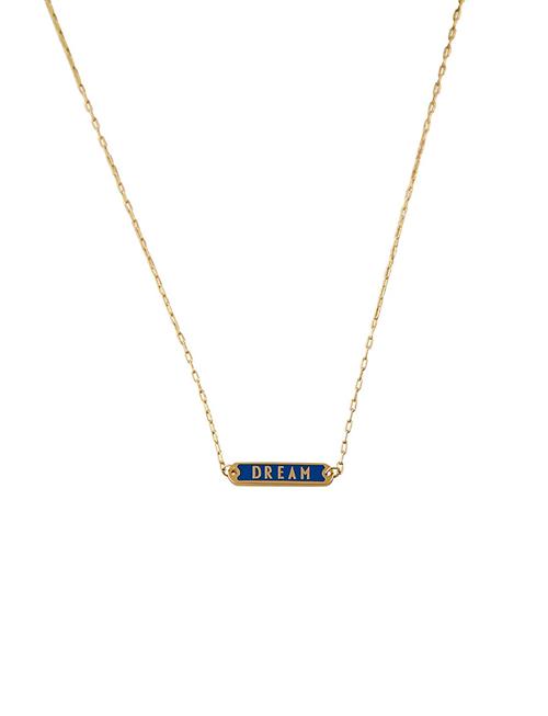 Word Candy Tag Necklace Design Letters Gold