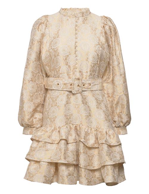 by Ti Mo Brocade Belted Dress By Ti Mo Beige