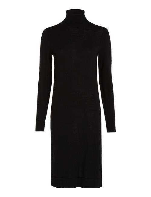 Calvin Klein Merino Wool Knee Dress Calvin Klein Black