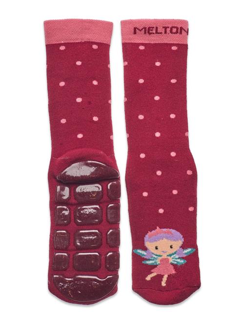 Melton Fairy Socks With Anti-Slip Melton Red