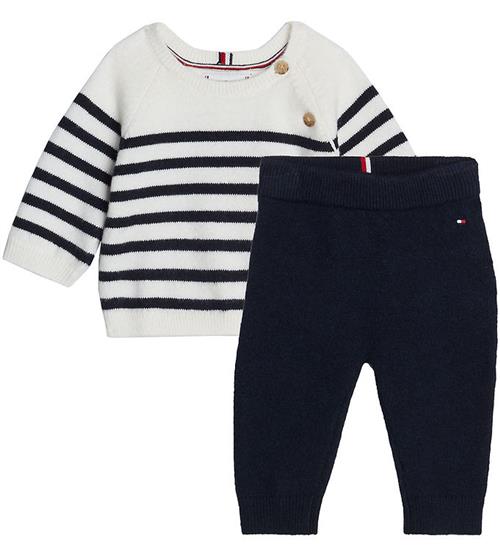 Tommy Hilfiger SÃ¦t - Bluse/Bukser - Strik - Desert Sky/Stripe