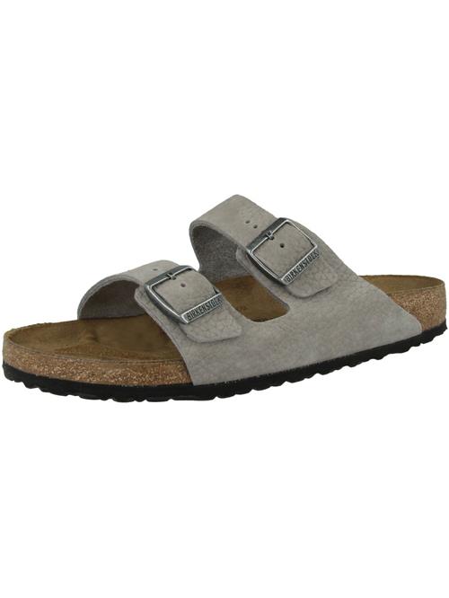 BIRKENSTOCK Pantoletter 'Arizona'  greige / sølv