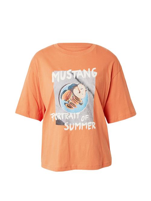 MUSTANG Shirts 'Welby'  lyseblå / grå / orange / hvid