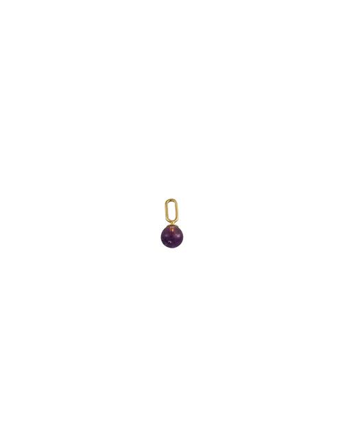 St Drop Charm 5Mm Gold Plated Design Letters Purple