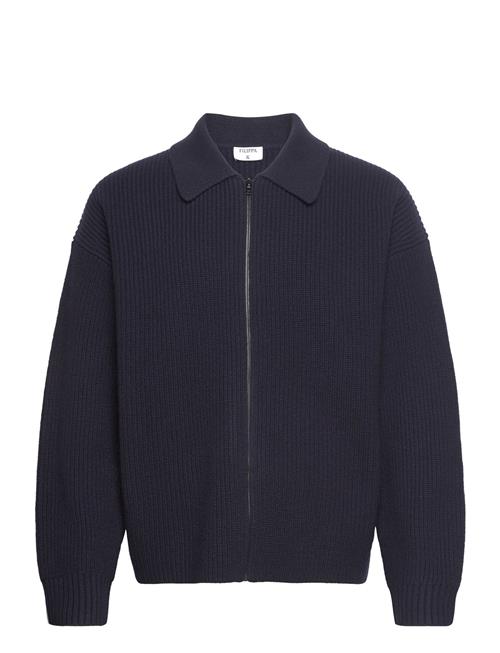 Filippa K Collar Zip Cardigan Filippa K Navy