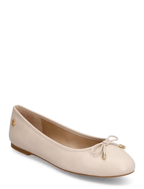 Lauren Ralph Lauren Jayna Nappa Leather Flat Lauren Ralph Lauren Beige