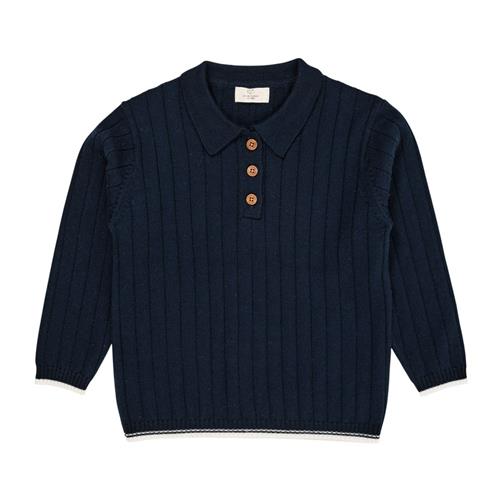 Copenhagen Colors Merino Wool Polos Navy/Cream Combi | Marine blå | 122 cm