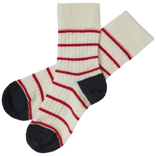 FUB 2-pak Tynde Stribede Strømper Ecru 19-21 EU  Creme  19-21 EU  Unisex