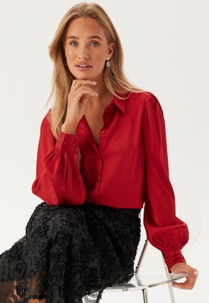 BUBBLEROOM Puff Sleeve Shirt Red 36