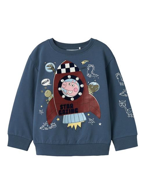 NAME IT Sweatshirt 'NMMDEB PEPPA'  natblå / safir / mørkerød / hvid