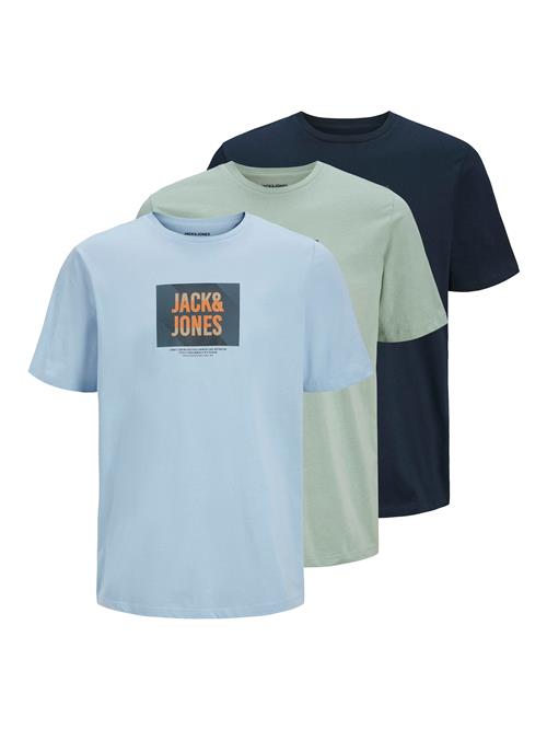 JACK & JONES Bluser & t-shirts 'JJHUDSON'  lyseblå / mørkeblå / mint / orange