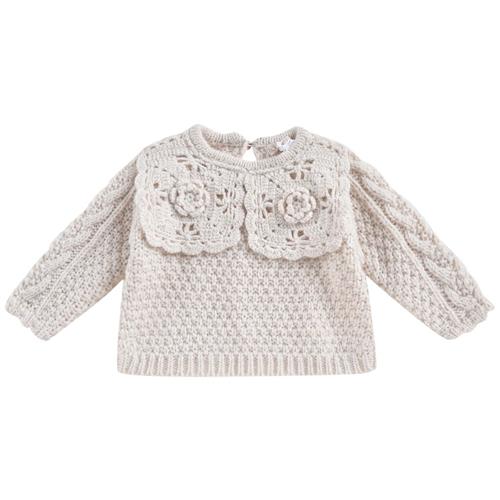 Louise Misha Hilda Strikket Baby Sweater Cremefarvet |  | 12 months