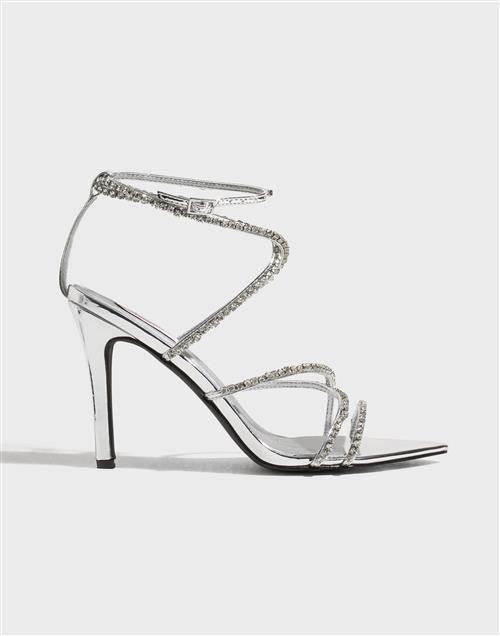 Nelly - Sølv - Rhinestone Strappy Heel