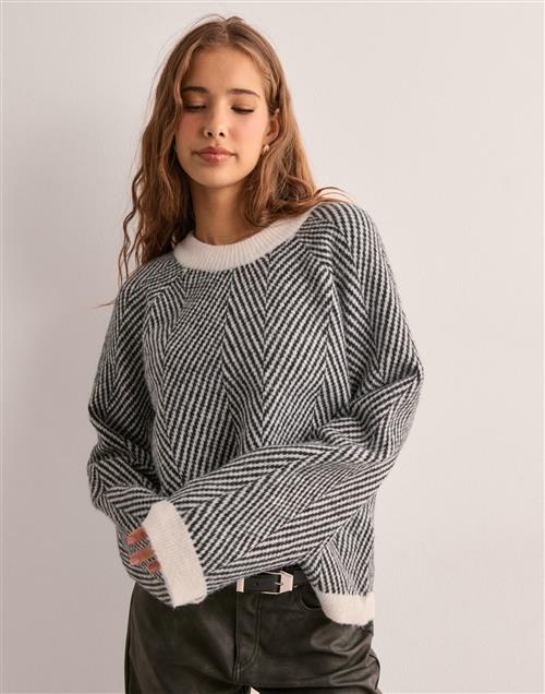 Pieces - Hvid - Pcolena Ls O-Neck Knit Mm Bc