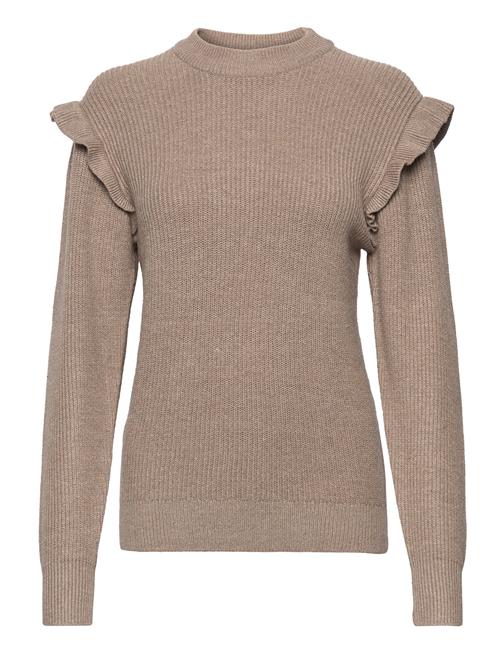 Object Objmalena L/S Ruffle Pullover Object Beige