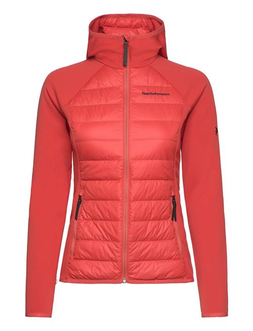 Peak Performance W Down Hybrid Hood Jacket Peak Performance Red