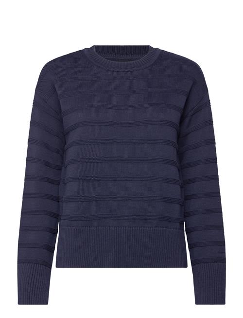 GANT Tonal Striped Cotton C-Neck GANT Navy