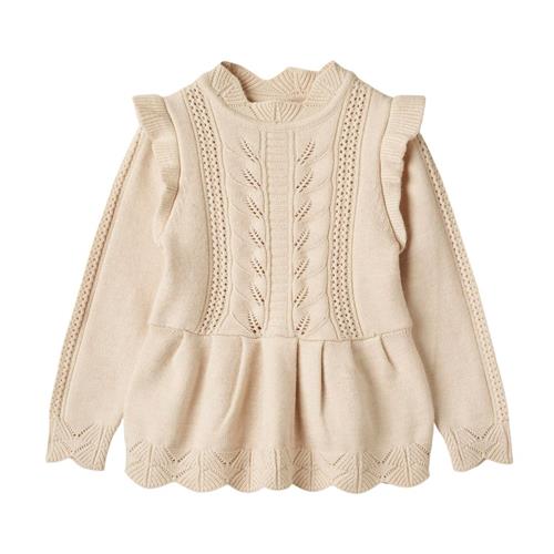 Fliink Alilly Peplum Pullover Sandshell | Beige | 9 months