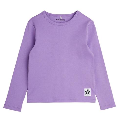 Mini Rodini Solid Ribbed T-shirt Purple | Lilla | 104/110 cm