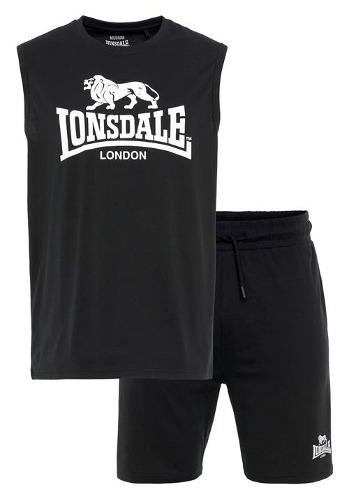 LONSDALE Joggingdragt  sort / hvid