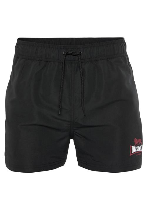 LONSDALE Badeshorts  blodrød / sort / hvid