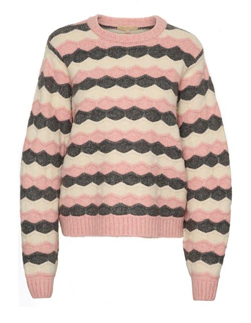 CULTURE Pullover 'Anthonia'  lysebeige / antracit / lys pink