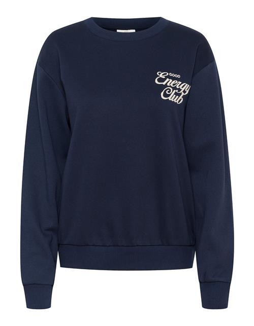 Kaffe Sweatshirt 'Club'  marin / hvid